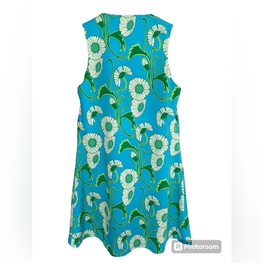 Julie Brown Women’s Green Floral Print V Neck Sleeveless Flowy Midi Dress Small - Picture 2 of 3